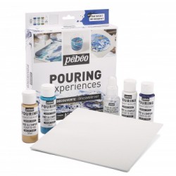 Pebeo Pouring, 4 x 59ml + SILICONE OIL 1 x 50ml + 1 canvas, 6 Piece Set, Discovery Kit Pebeo Pouring, 4 x 59ml + SILICONE OIL 1 x 50ml + 1 canvas, 6 Piece Set, Discovery Kit